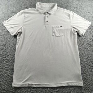 Vuori‎ Men's Ace Polo Shirt White Large Pocket Golf Casual Performance Stretch